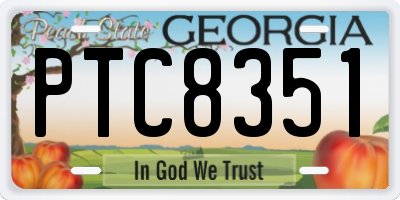 GA license plate PTC8351