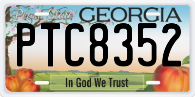 GA license plate PTC8352