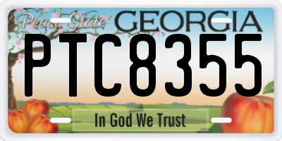 GA license plate PTC8355