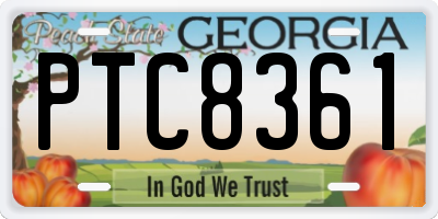 GA license plate PTC8361