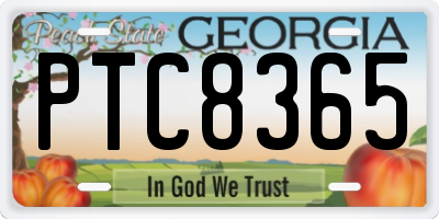 GA license plate PTC8365