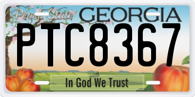 GA license plate PTC8367