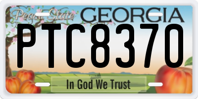 GA license plate PTC8370