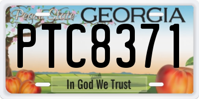 GA license plate PTC8371