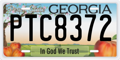 GA license plate PTC8372