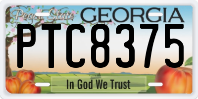 GA license plate PTC8375