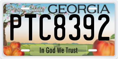 GA license plate PTC8392