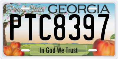GA license plate PTC8397
