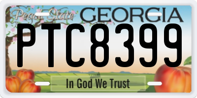 GA license plate PTC8399
