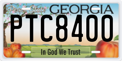 GA license plate PTC8400