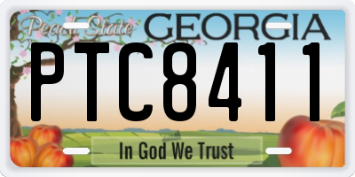 GA license plate PTC8411