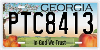 GA license plate PTC8413