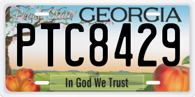 GA license plate PTC8429