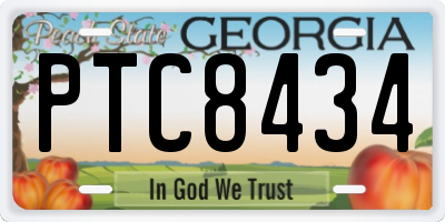 GA license plate PTC8434