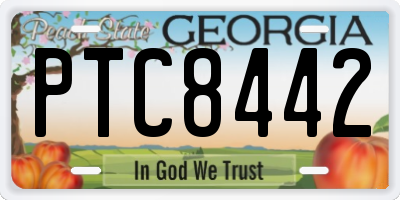 GA license plate PTC8442