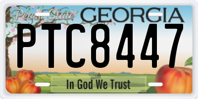 GA license plate PTC8447