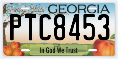 GA license plate PTC8453