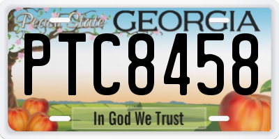GA license plate PTC8458