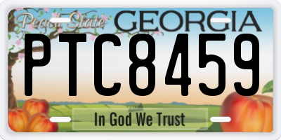 GA license plate PTC8459