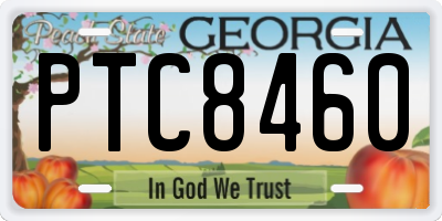 GA license plate PTC8460