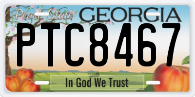 GA license plate PTC8467