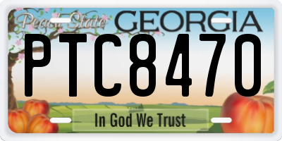 GA license plate PTC8470