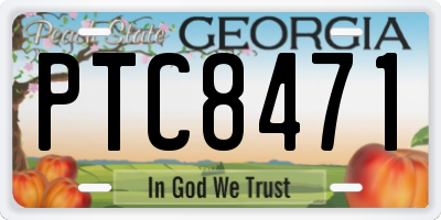 GA license plate PTC8471