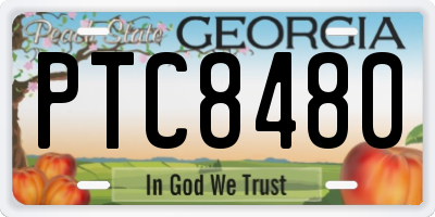 GA license plate PTC8480