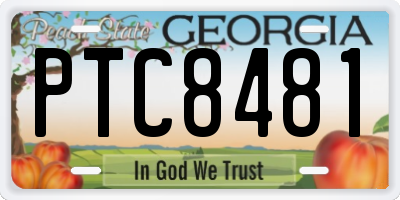 GA license plate PTC8481