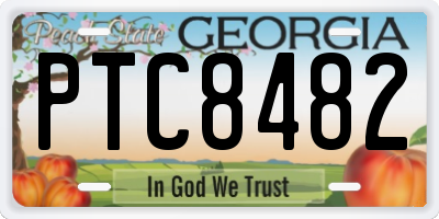GA license plate PTC8482