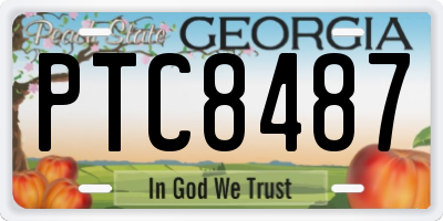GA license plate PTC8487