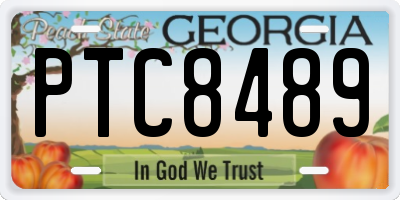 GA license plate PTC8489
