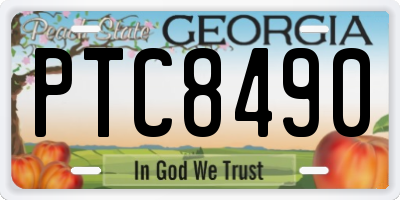 GA license plate PTC8490