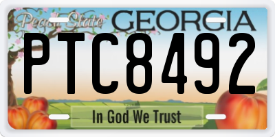 GA license plate PTC8492