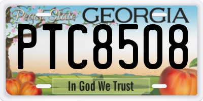 GA license plate PTC8508