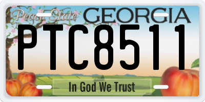 GA license plate PTC8511