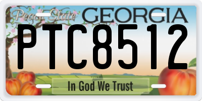 GA license plate PTC8512
