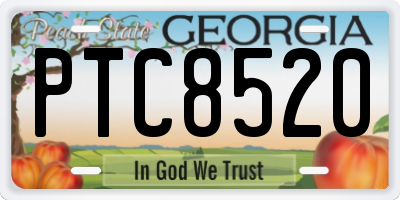 GA license plate PTC8520