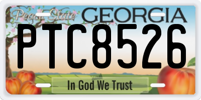 GA license plate PTC8526