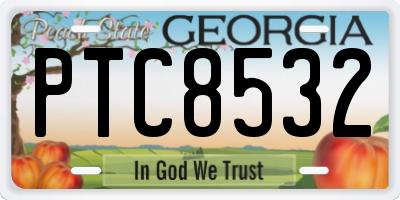 GA license plate PTC8532