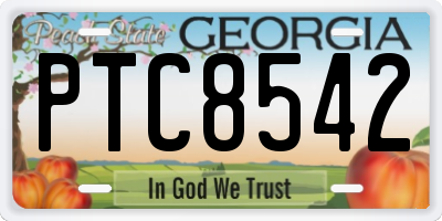 GA license plate PTC8542