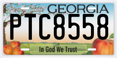 GA license plate PTC8558