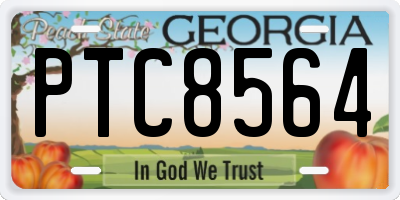 GA license plate PTC8564