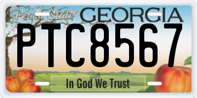 GA license plate PTC8567