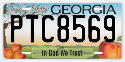 GA license plate PTC8569
