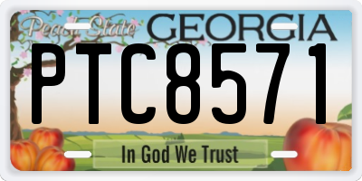 GA license plate PTC8571
