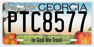 GA license plate PTC8577