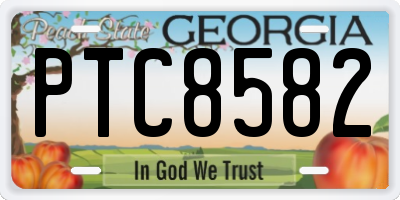 GA license plate PTC8582