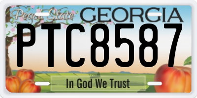 GA license plate PTC8587