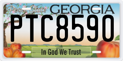 GA license plate PTC8590